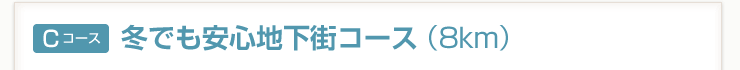 【Cコース】冬でも安心地下街コース